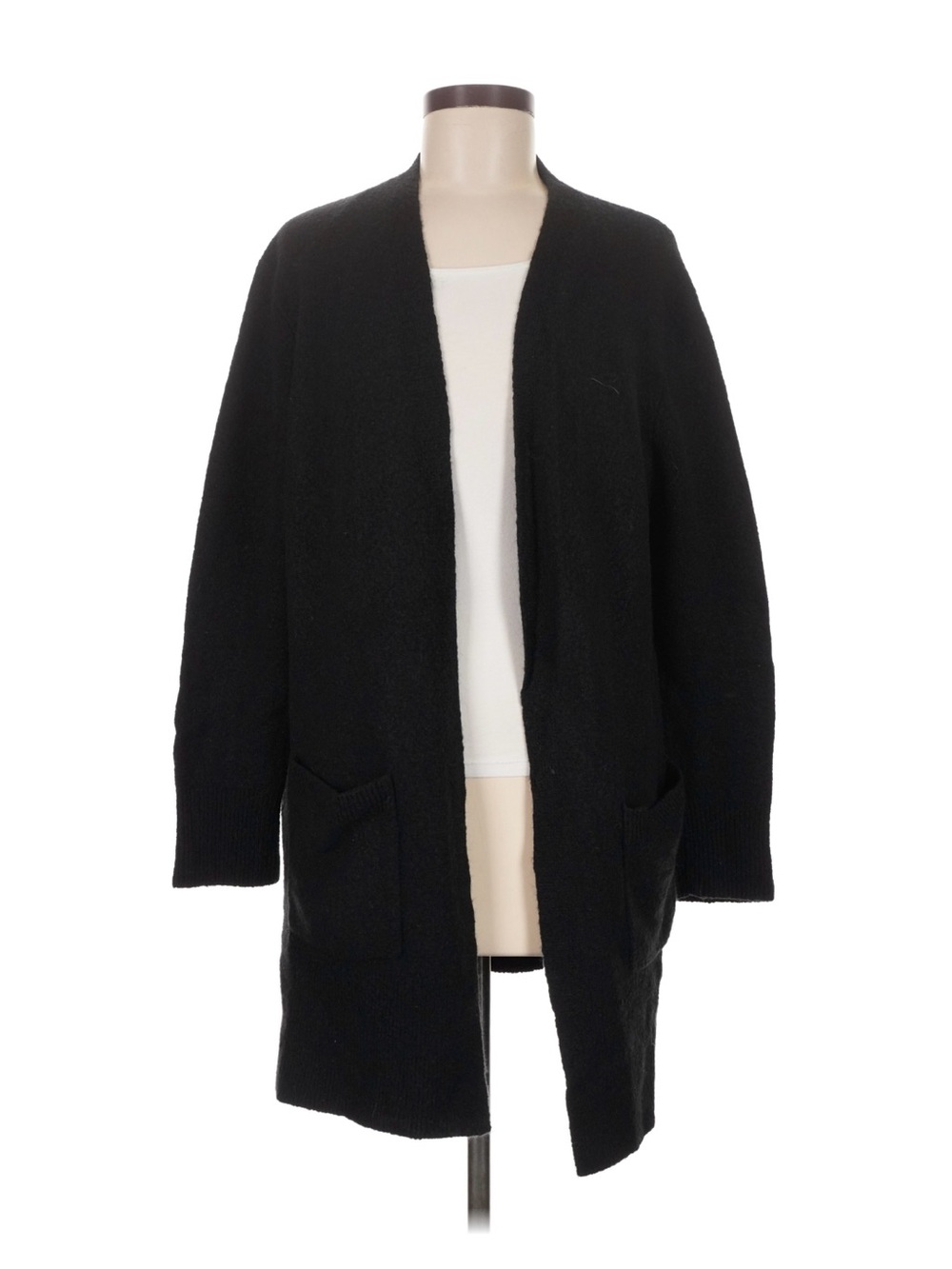 Madewell Black Open-Front Longline Cardigan